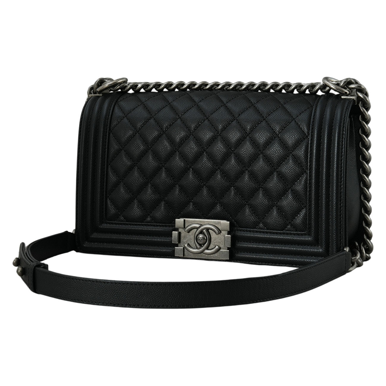 CHANEL(USED)샤넬 캐비어 보이샤넬 미듐 플랩백