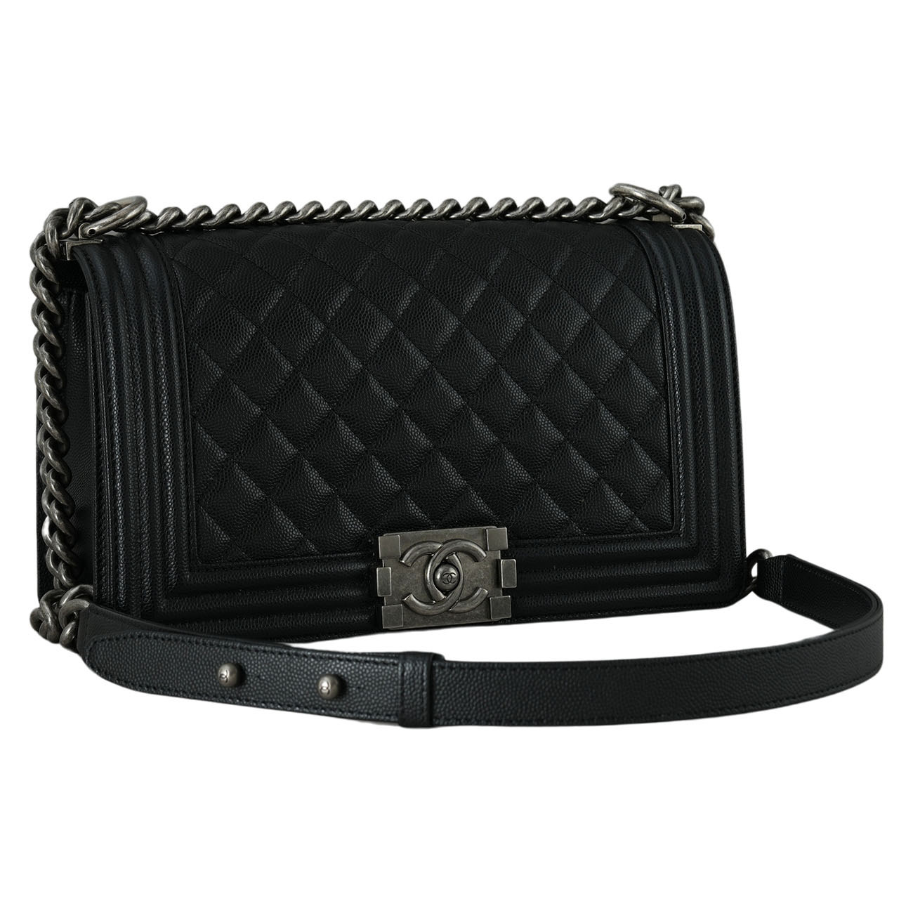 CHANEL(USED)샤넬 캐비어 보이샤넬 미듐 플랩백