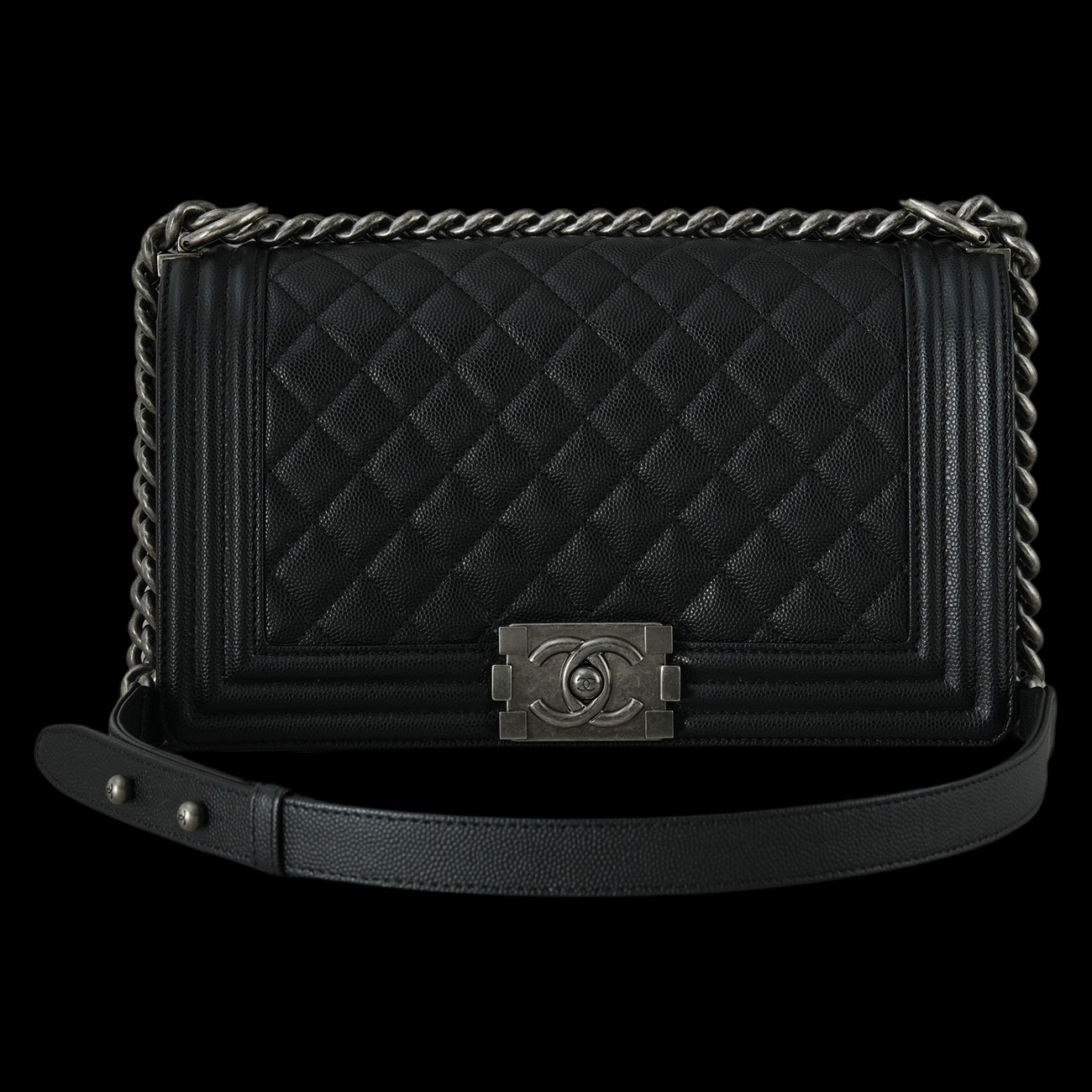 CHANEL(USED)샤넬 캐비어 보이샤넬 미듐 플랩백