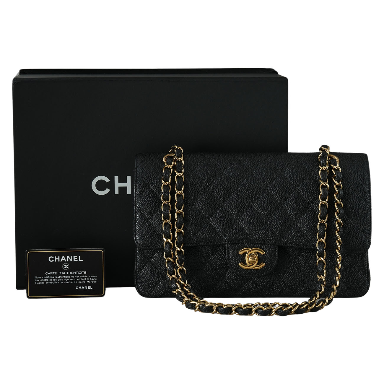 CHANEL(USED)샤넬 클래식 캐비어 미듐 플랩백