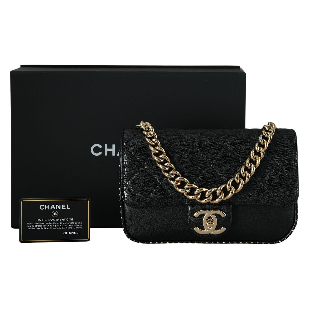 CHANEL(USED)샤넬 시즌 캐비어 체인 플랩백
