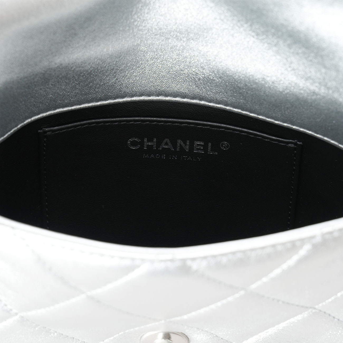CHANEL(USED)샤넬 시즌 체인 플랩백 메탈릭실버