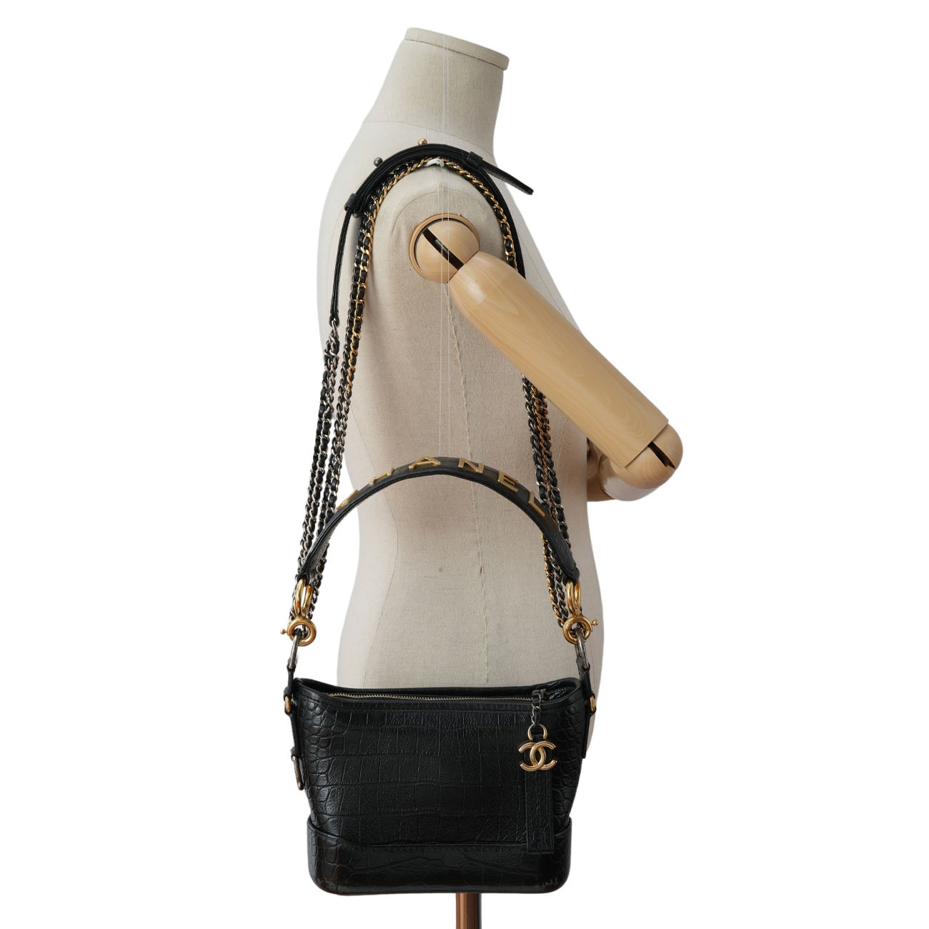 CHANEL(USED)샤넬 크로커다일 가브리엘 호보 스몰 블랙