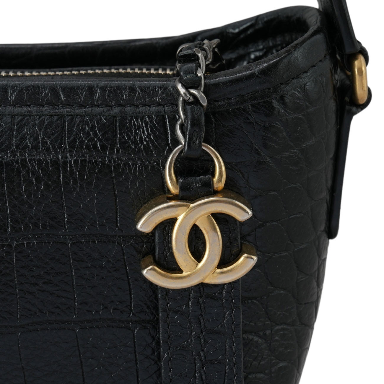 CHANEL(USED)샤넬 크로커다일 가브리엘 호보 스몰 블랙