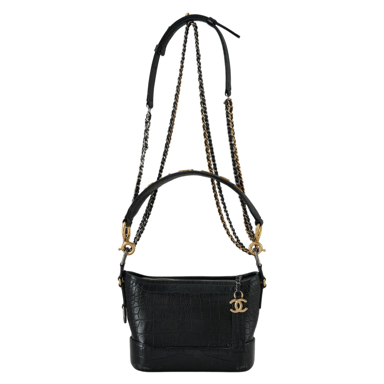 CHANEL(USED)샤넬 크로커다일 가브리엘 호보 스몰 블랙