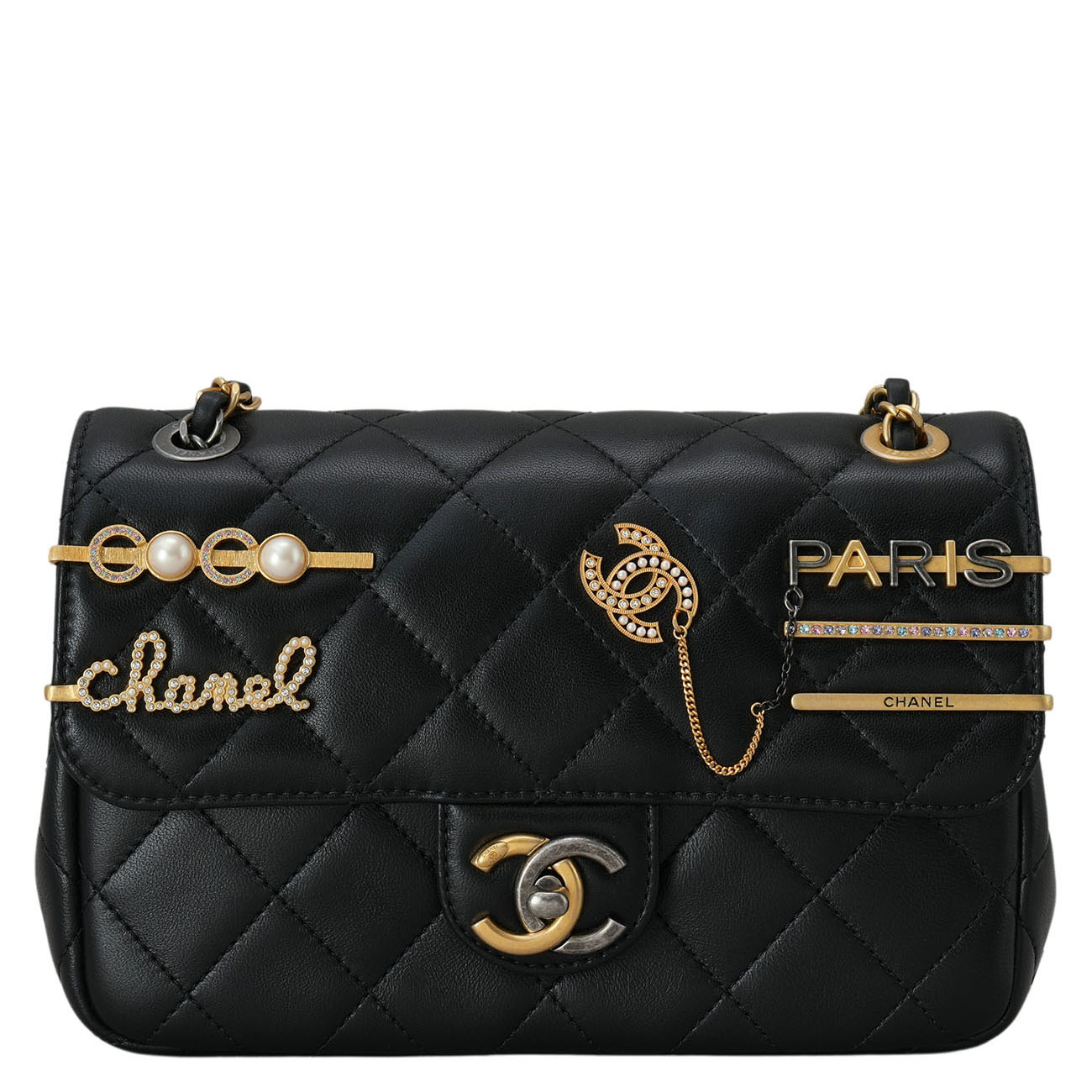 CHANEL(USED)샤넬 코코 파리스 럭키 참 체인 플랩백