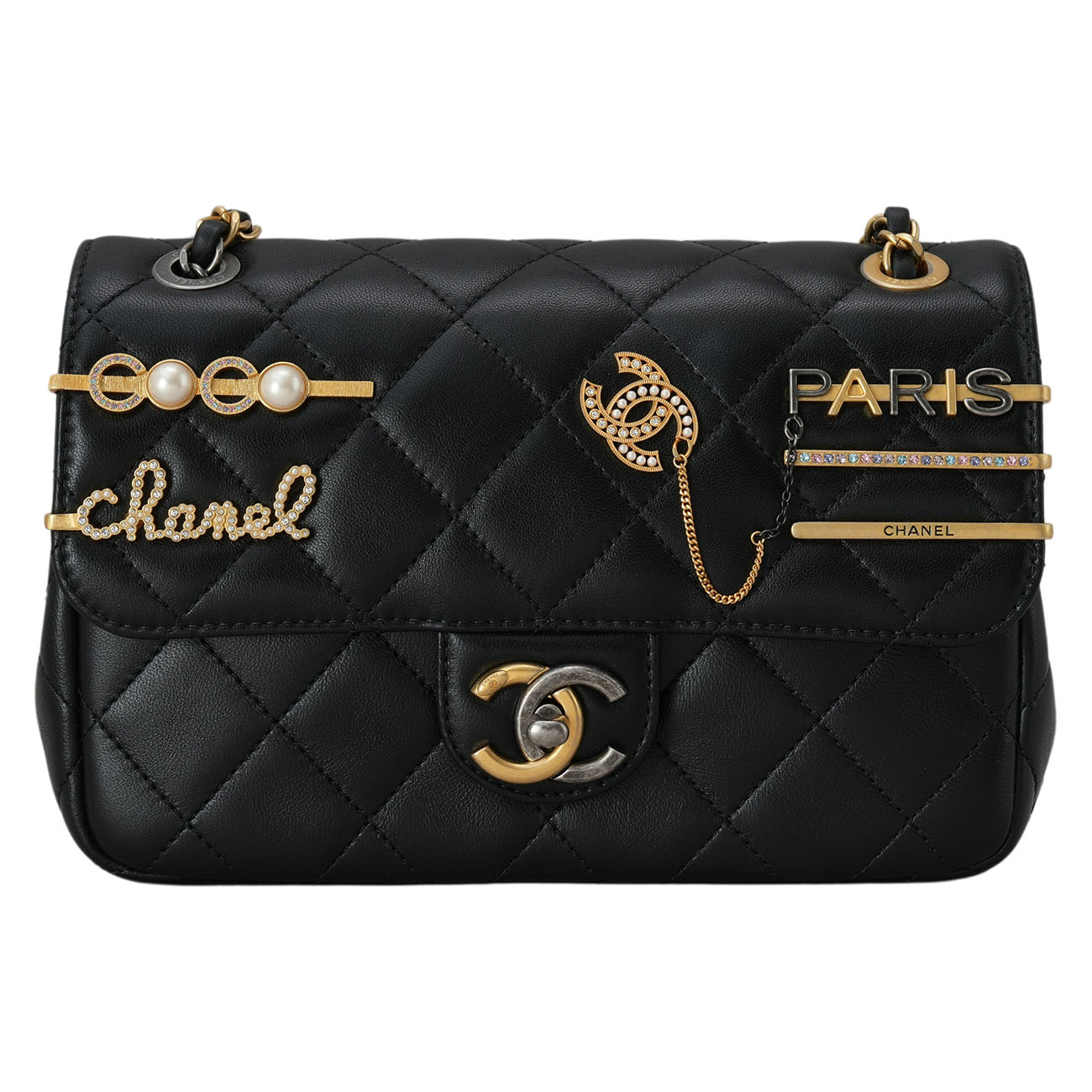 CHANEL(USED)샤넬 코코 파리스 럭키 참 체인 플랩백