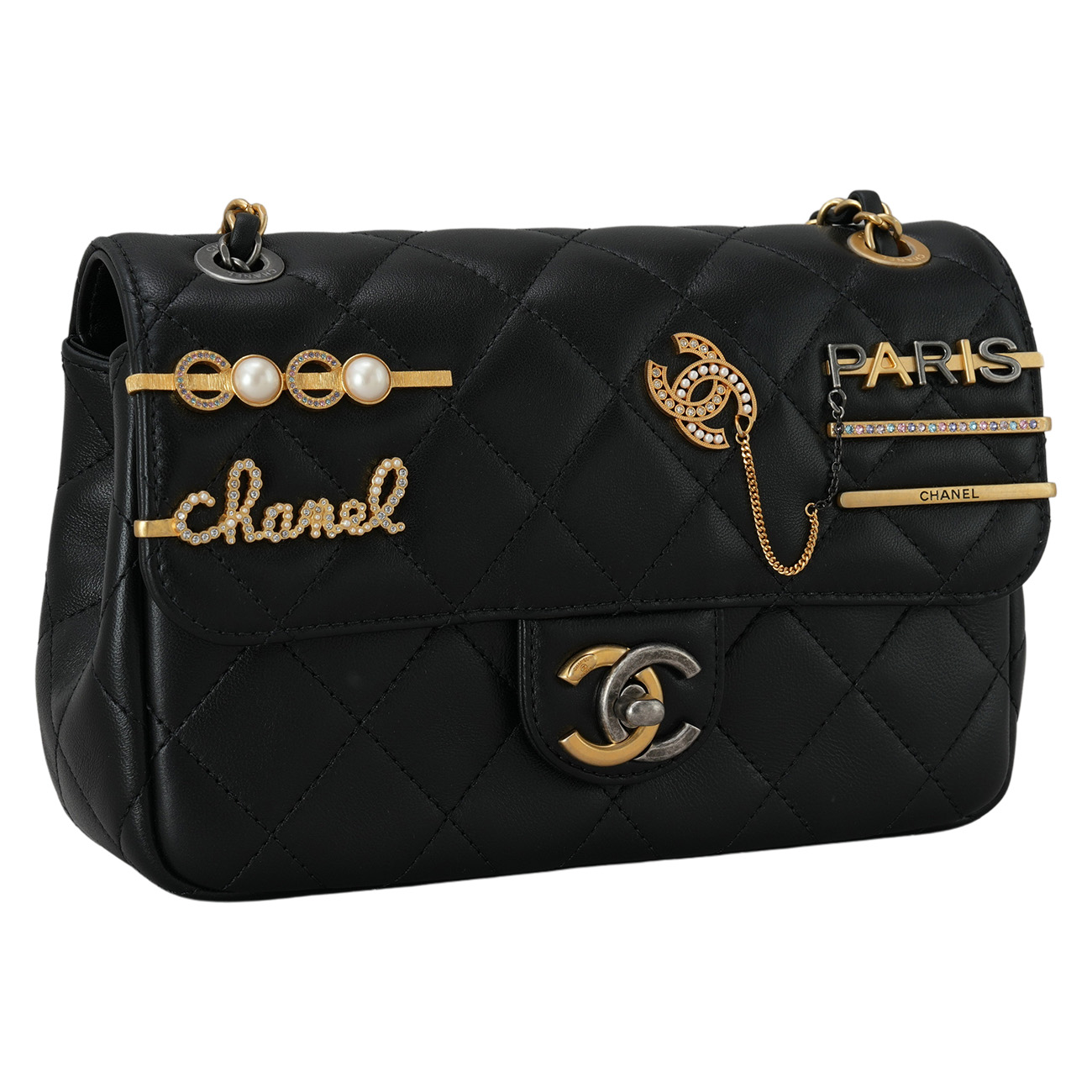 CHANEL(USED)샤넬 코코 파리스 럭키 참 체인 플랩백