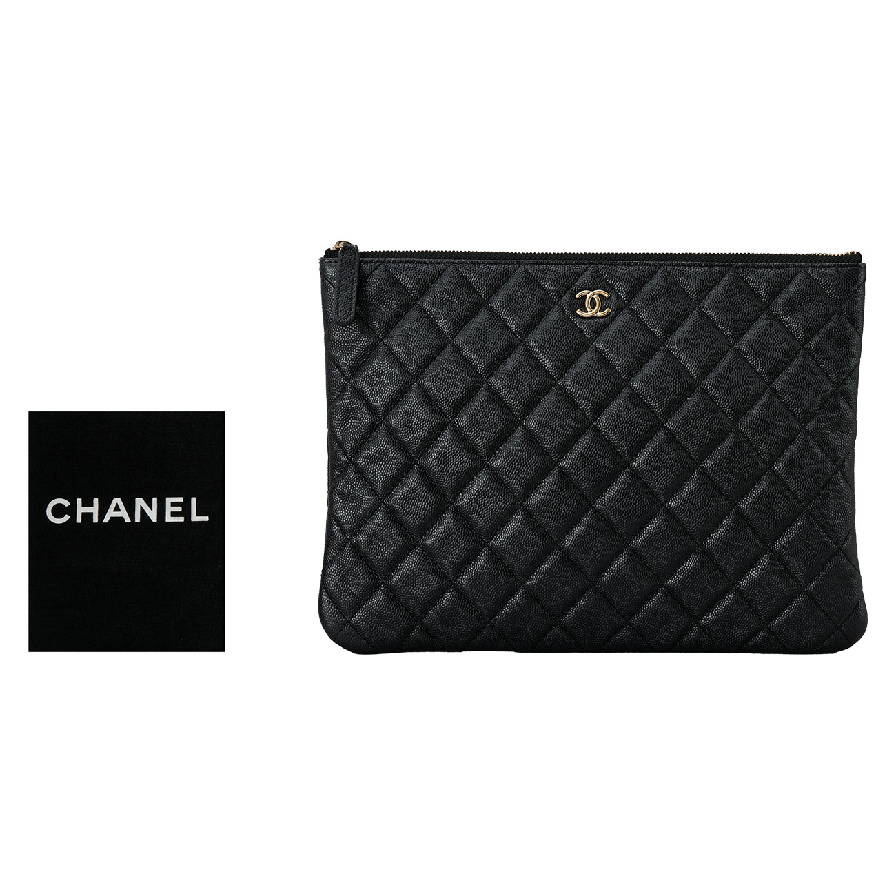 CHANEL(USED)샤넬 캐비어 클러치 뉴미듐