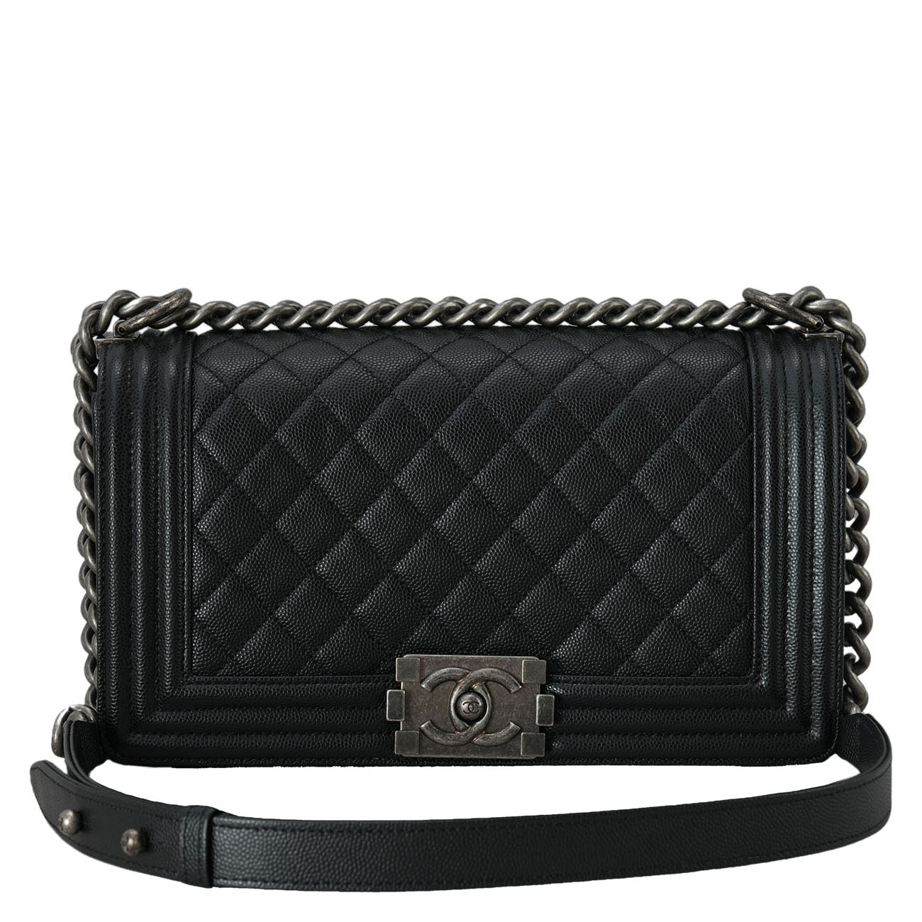CHANEL(USED)샤넬 캐비어 보이샤넬 미듐 플랩백