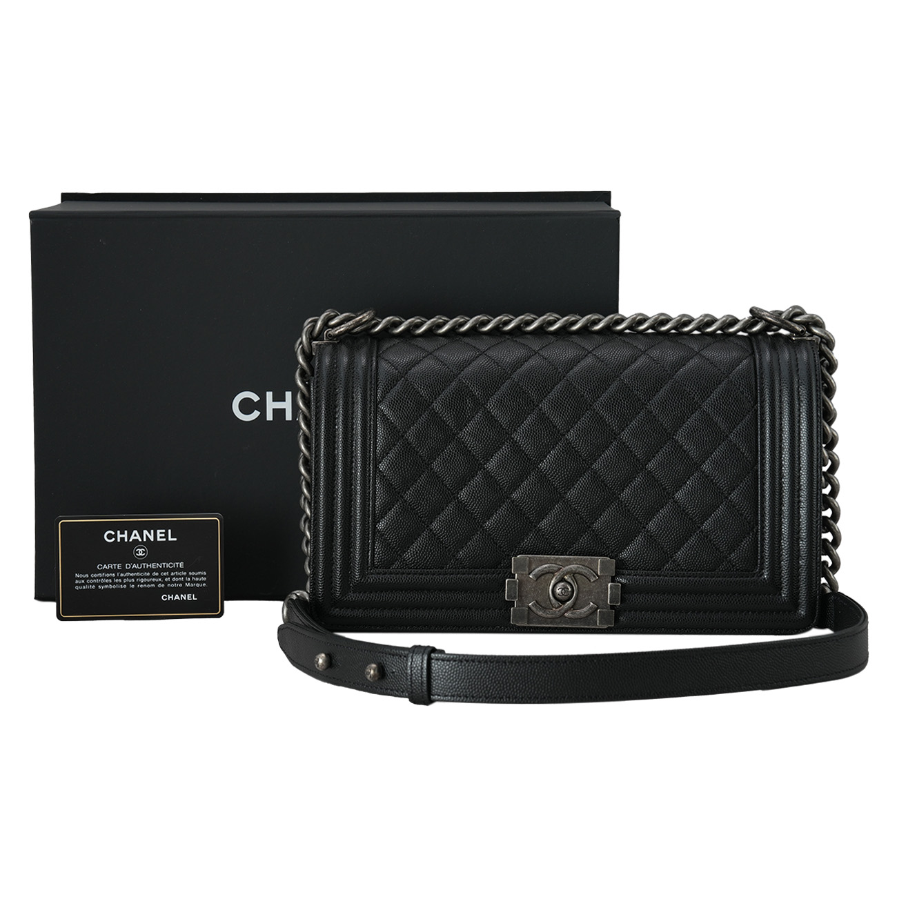 CHANEL(USED)샤넬 캐비어 보이샤넬 미듐 플랩백