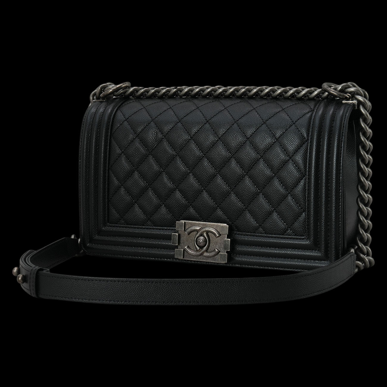 CHANEL(USED)샤넬 캐비어 보이샤넬 미듐 플랩백