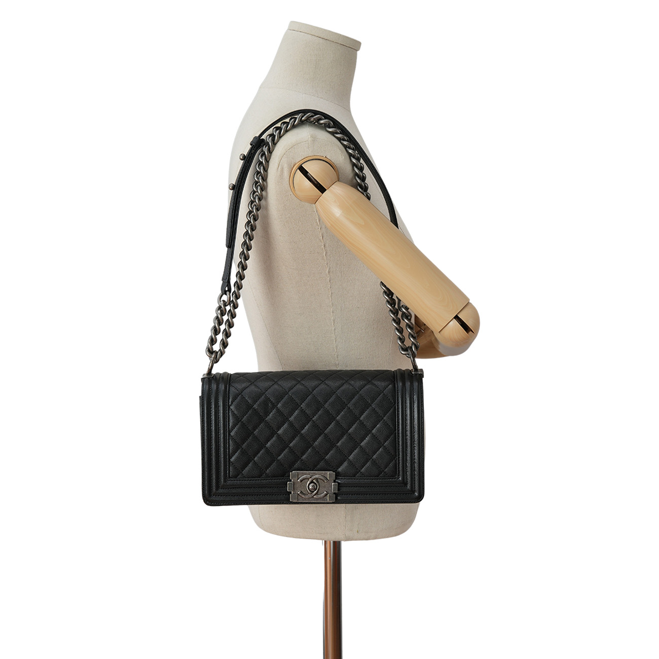 CHANEL(USED)샤넬 캐비어 보이샤넬 미듐 플랩백