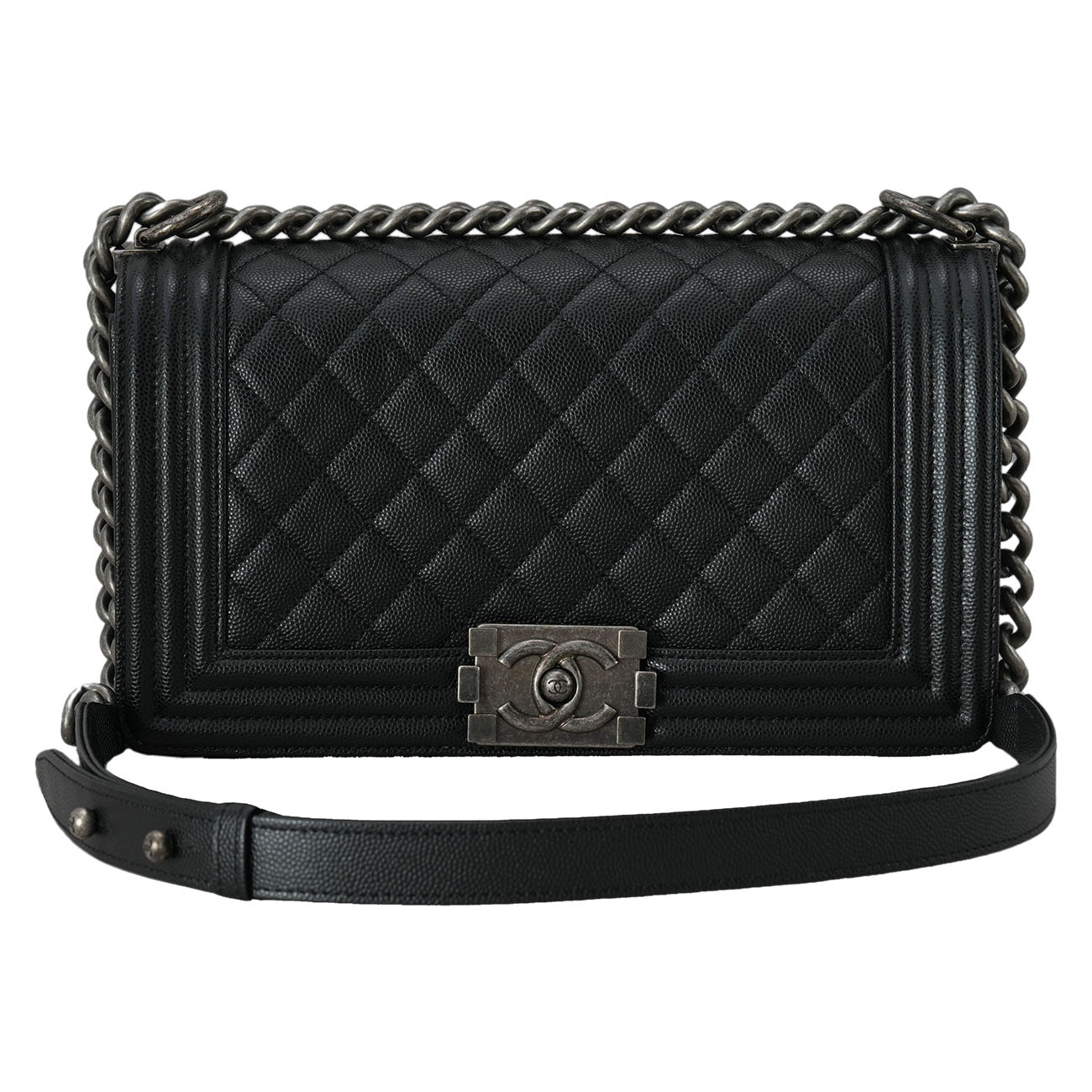 CHANEL(USED)샤넬 캐비어 보이샤넬 미듐 플랩백