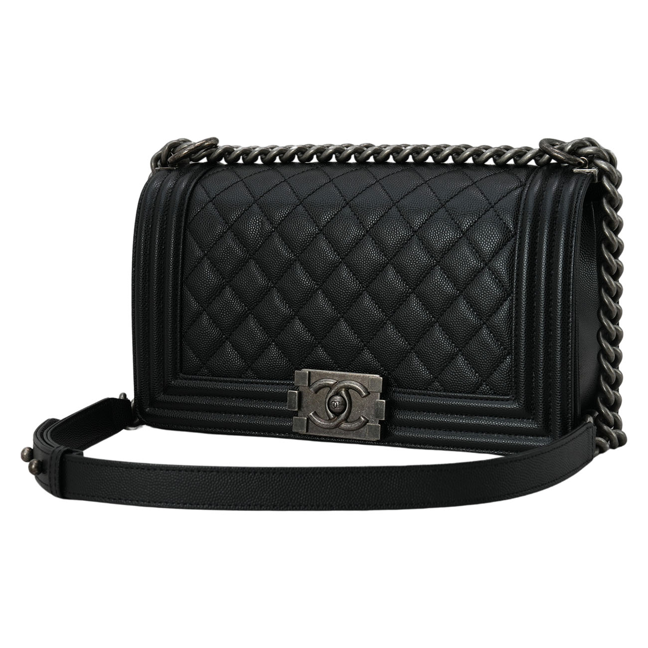 CHANEL(USED)샤넬 캐비어 보이샤넬 미듐 플랩백
