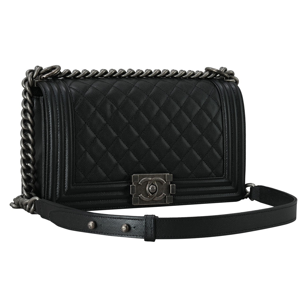 CHANEL(USED)샤넬 캐비어 보이샤넬 미듐 플랩백