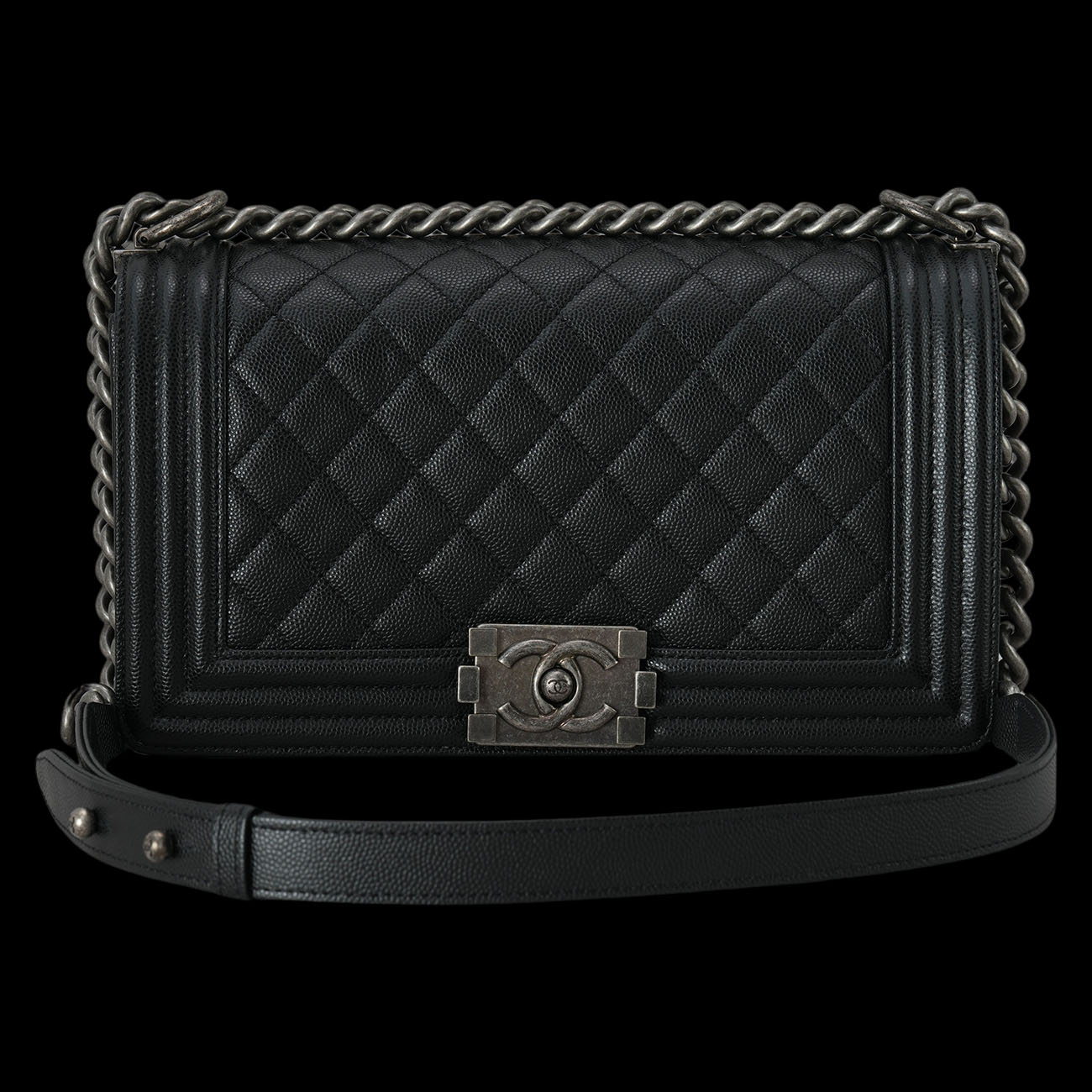 CHANEL(USED)샤넬 캐비어 보이샤넬 미듐 플랩백