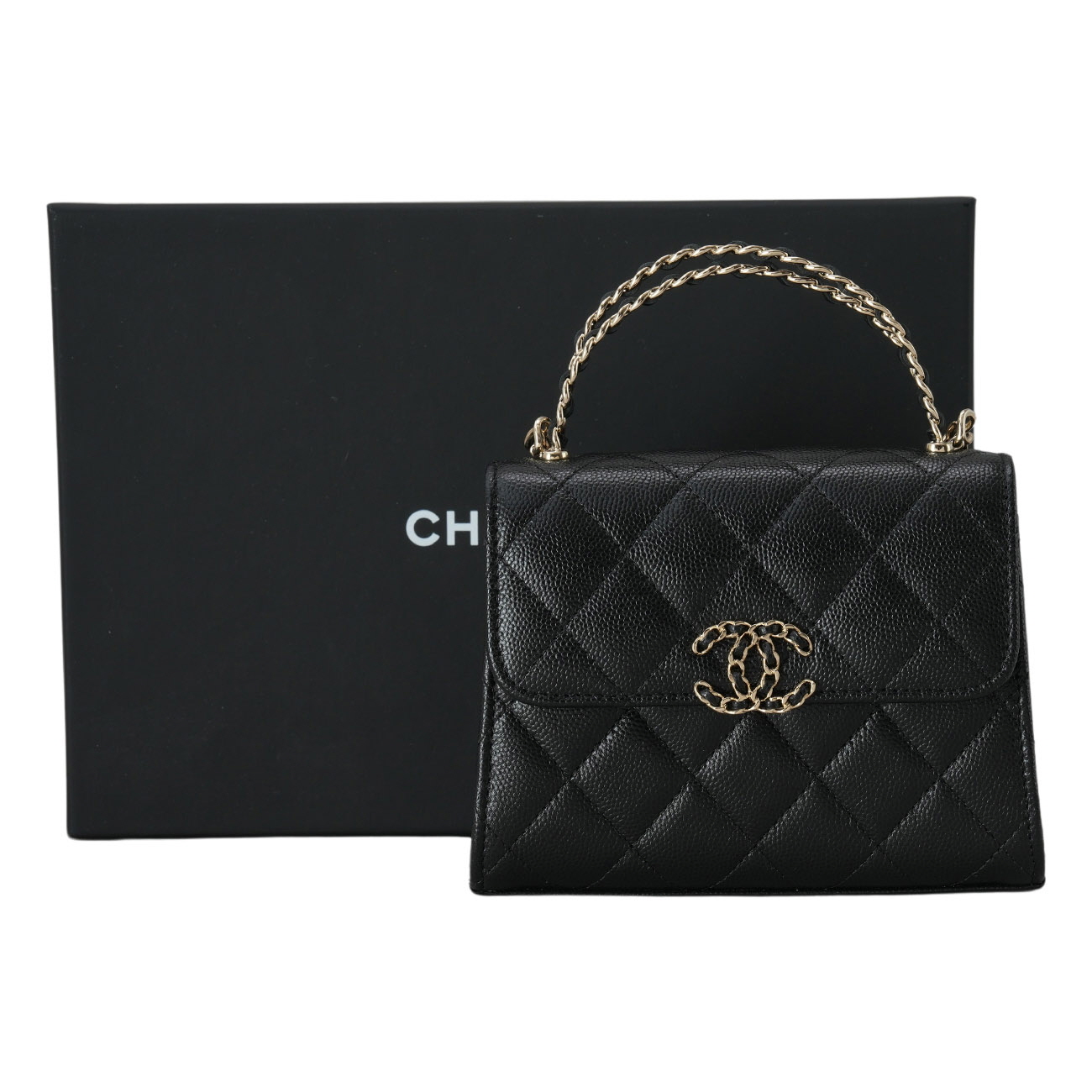 CHANEL(USED)샤넬 시즌 AP3237 캐비어 핸들 미니백