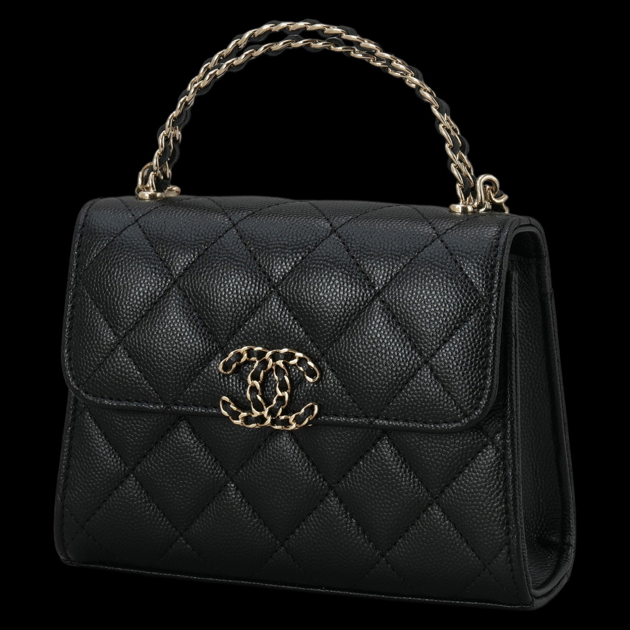 CHANEL(USED)샤넬 시즌 AP3237 캐비어 핸들 미니백