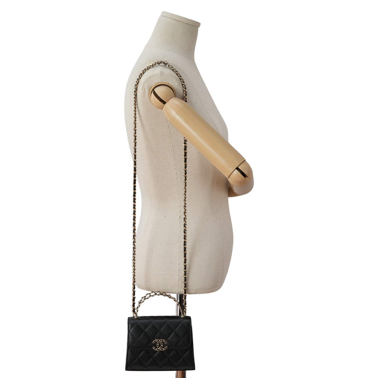 CHANEL(USED)샤넬 시즌 AP3237 캐비어 핸들 미니백