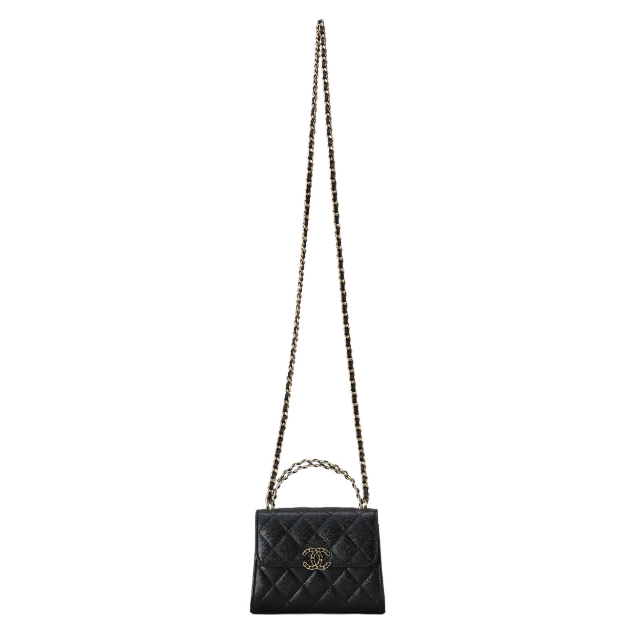 CHANEL(USED)샤넬 시즌 AP3237 캐비어 핸들 미니백