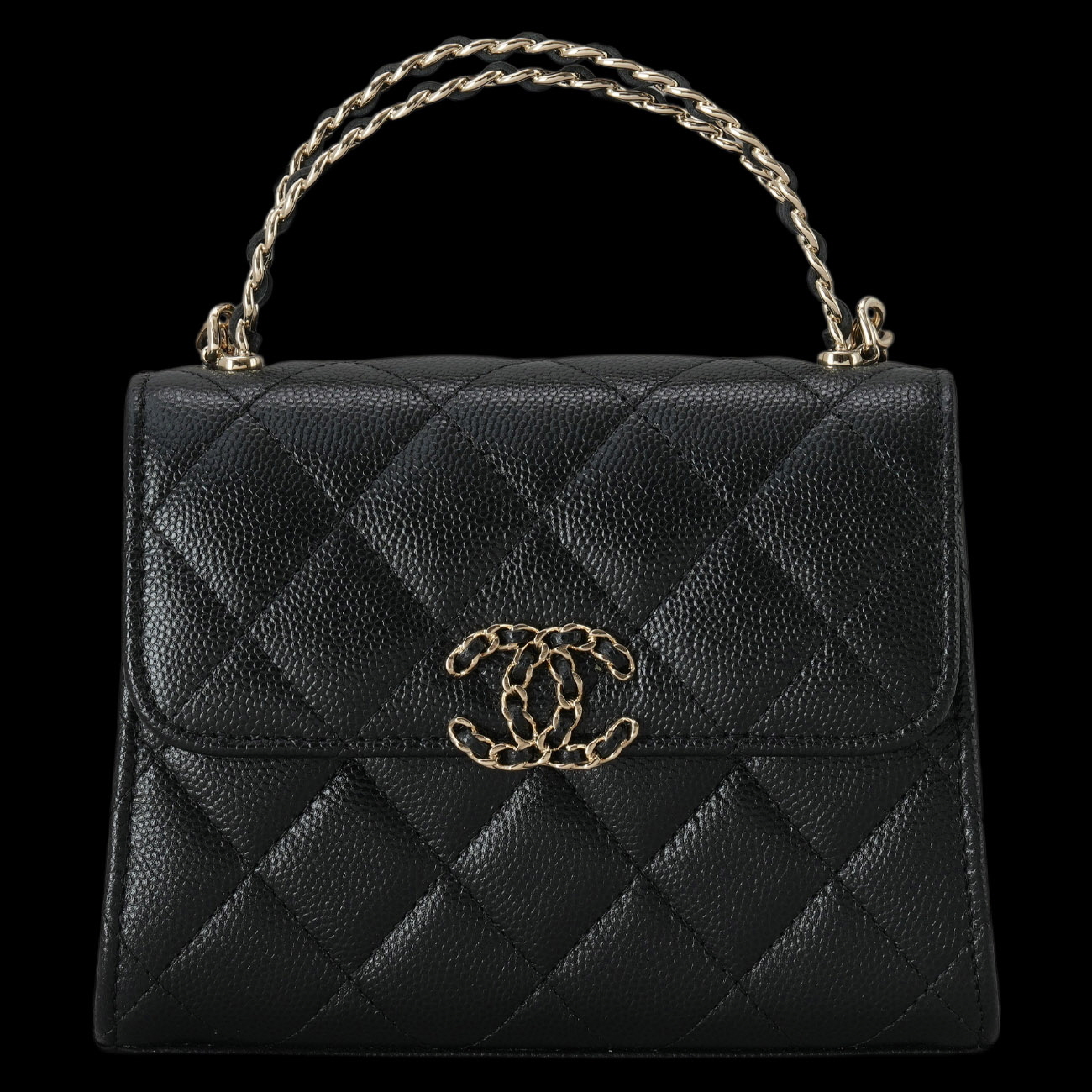 CHANEL(USED)샤넬 시즌 AP3237 캐비어 핸들 미니백