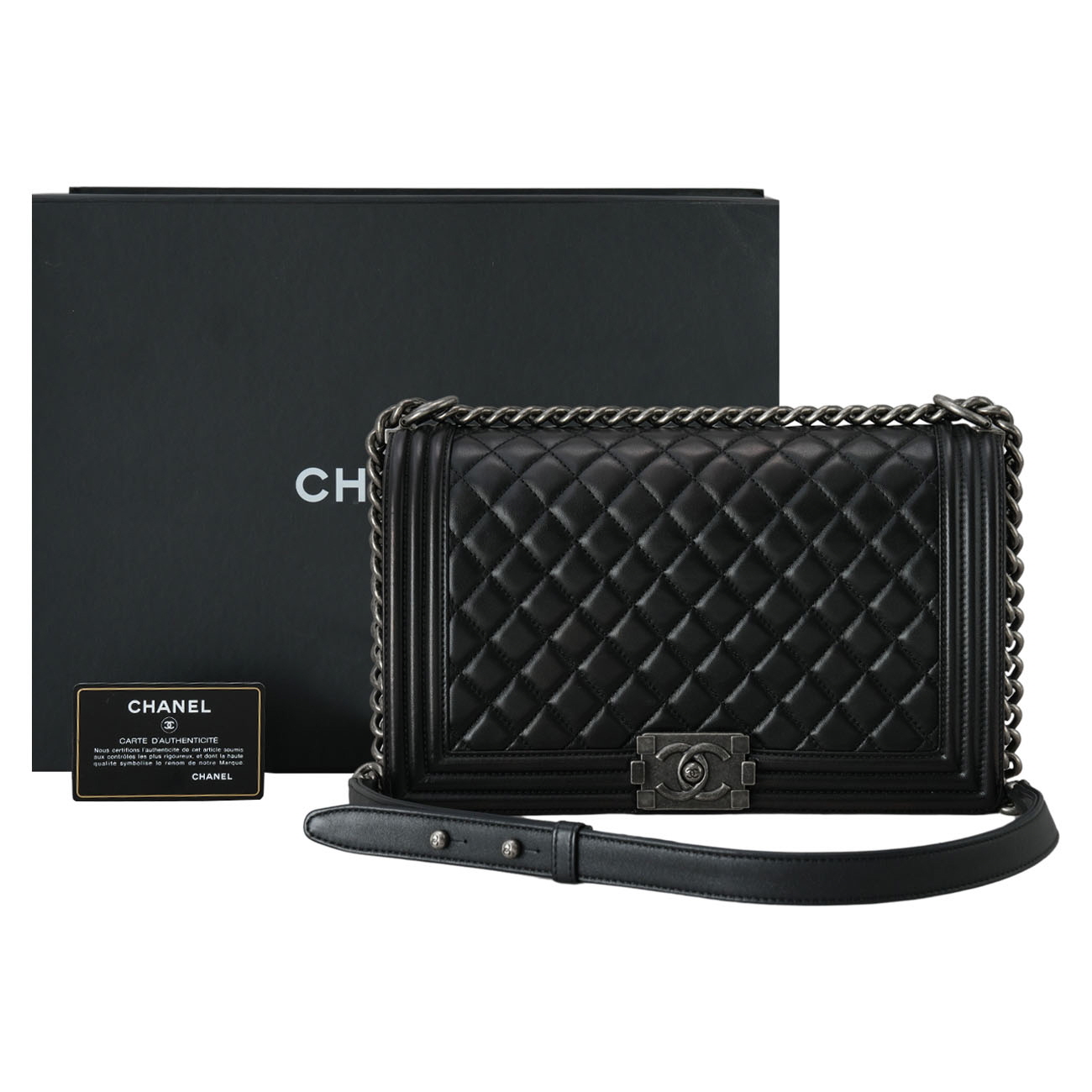 CHANEL(USED)샤넬 A92193 램스킨 보이샤넬 라지 플랩백