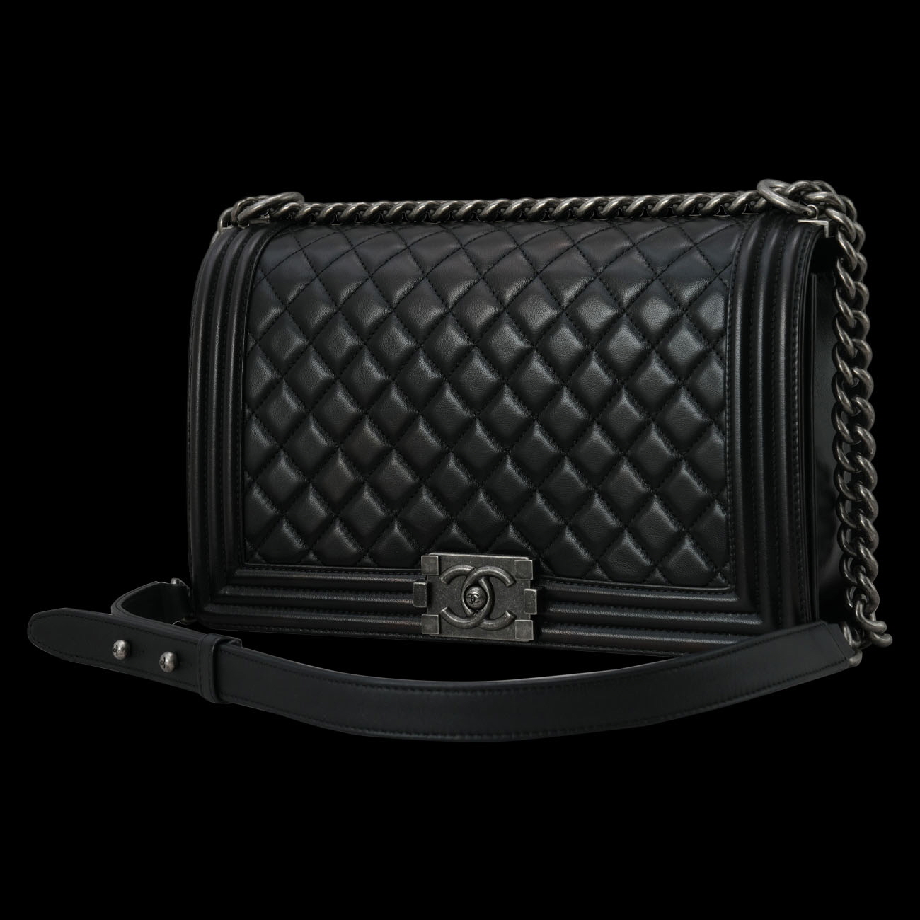 CHANEL(USED)샤넬 A92193 램스킨 보이샤넬 라지 플랩백