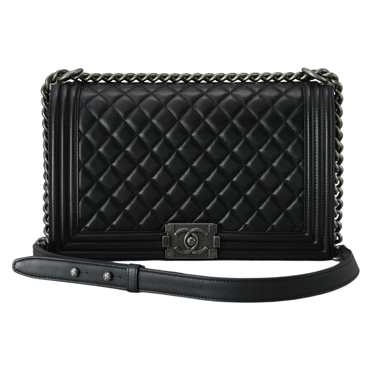 CHANEL(USED)샤넬 A92193 램스킨 보이샤넬 라지 플랩백