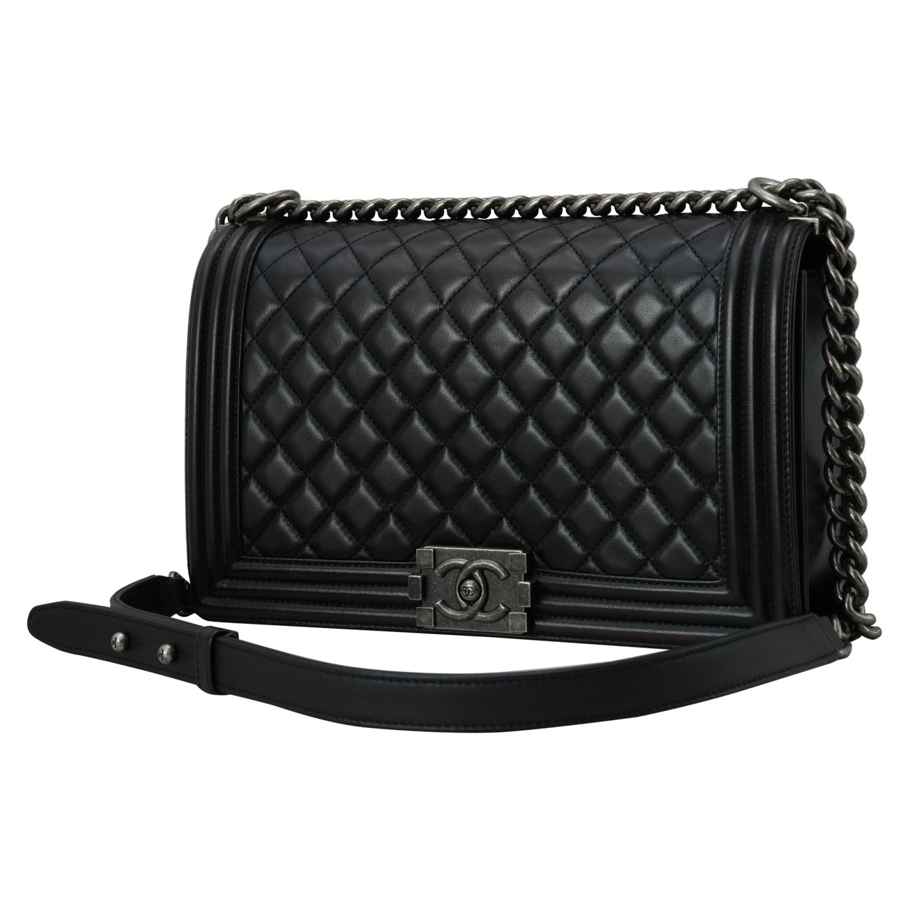 CHANEL(USED)샤넬 A92193 램스킨 보이샤넬 라지 플랩백