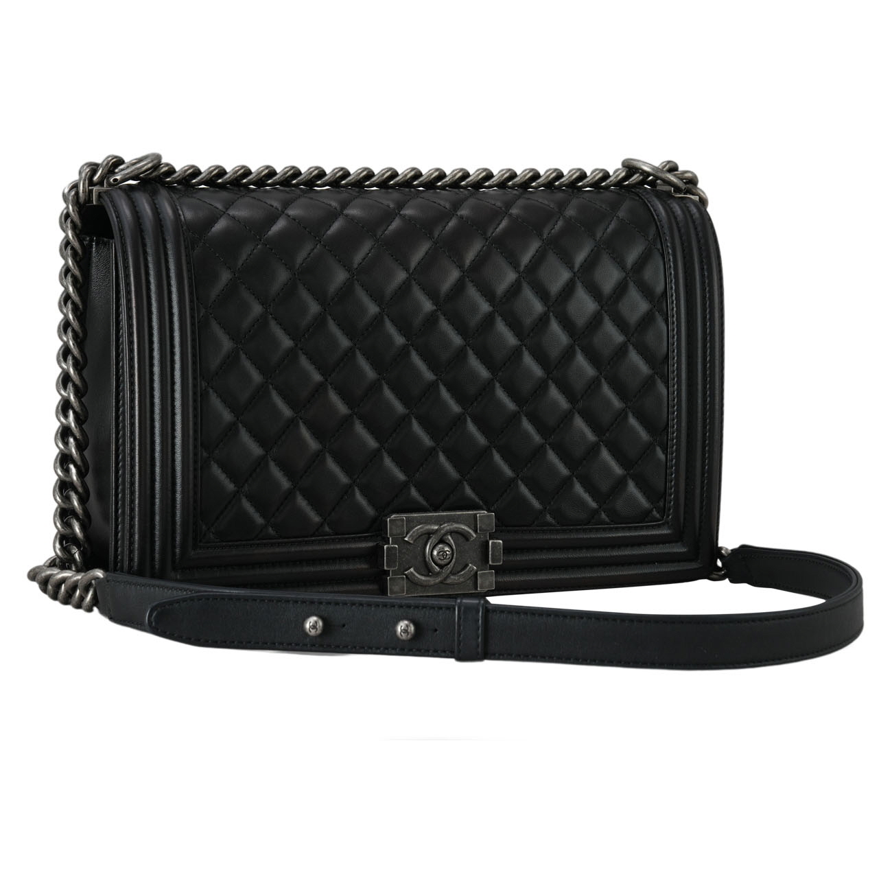 CHANEL(USED)샤넬 A92193 램스킨 보이샤넬 라지 플랩백
