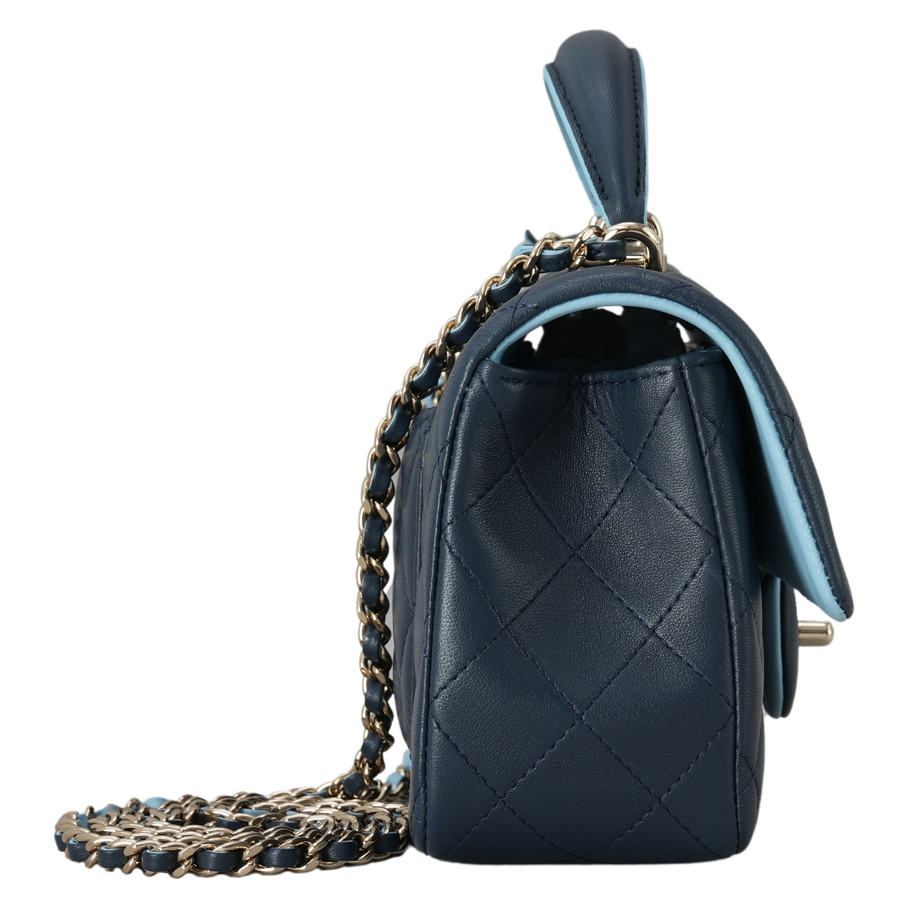 CHANEL(USED)샤넬 램스킨 클래식 뉴미니 탑핸들