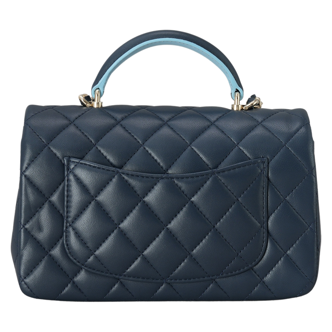 CHANEL(USED)샤넬 램스킨 클래식 뉴미니 탑핸들