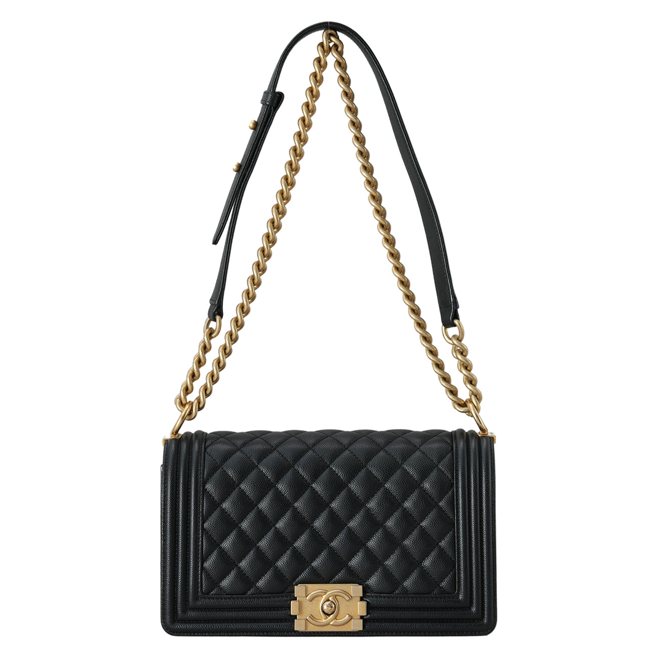 CHANEL(USED)샤넬 A67086 캐비어 보이샤넬 미듐 플랩백