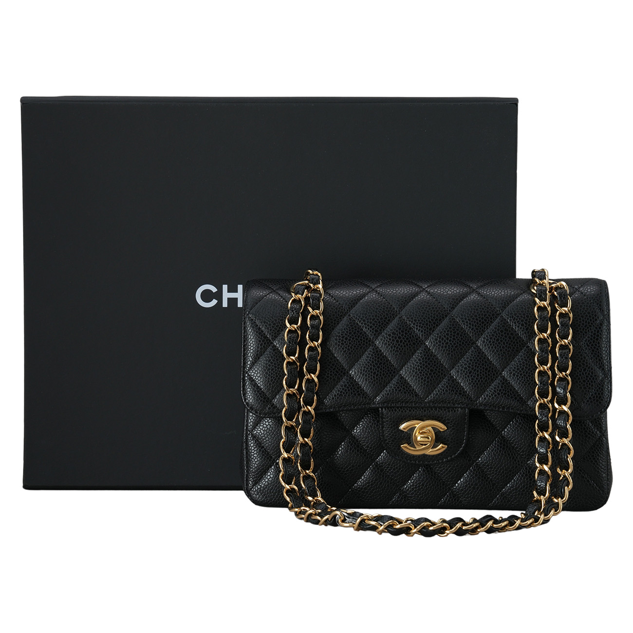 CHANEL(USED)샤넬 캐비어 클래식 스몰 금장