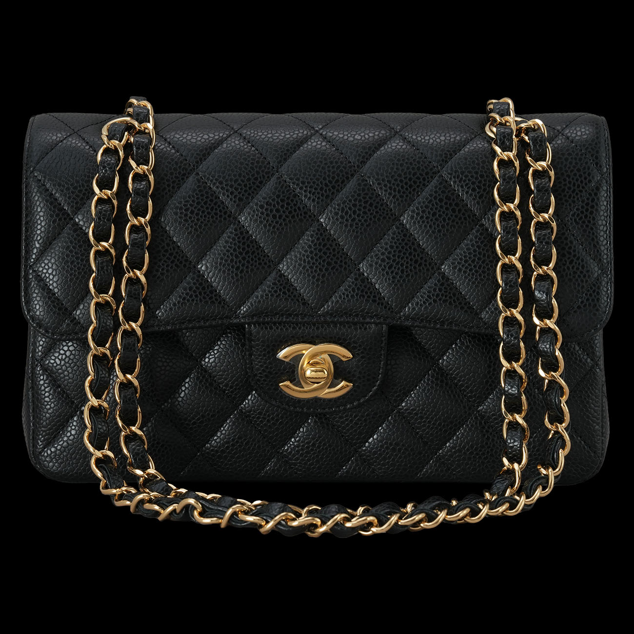 CHANEL(USED)샤넬 캐비어 클래식 스몰 금장