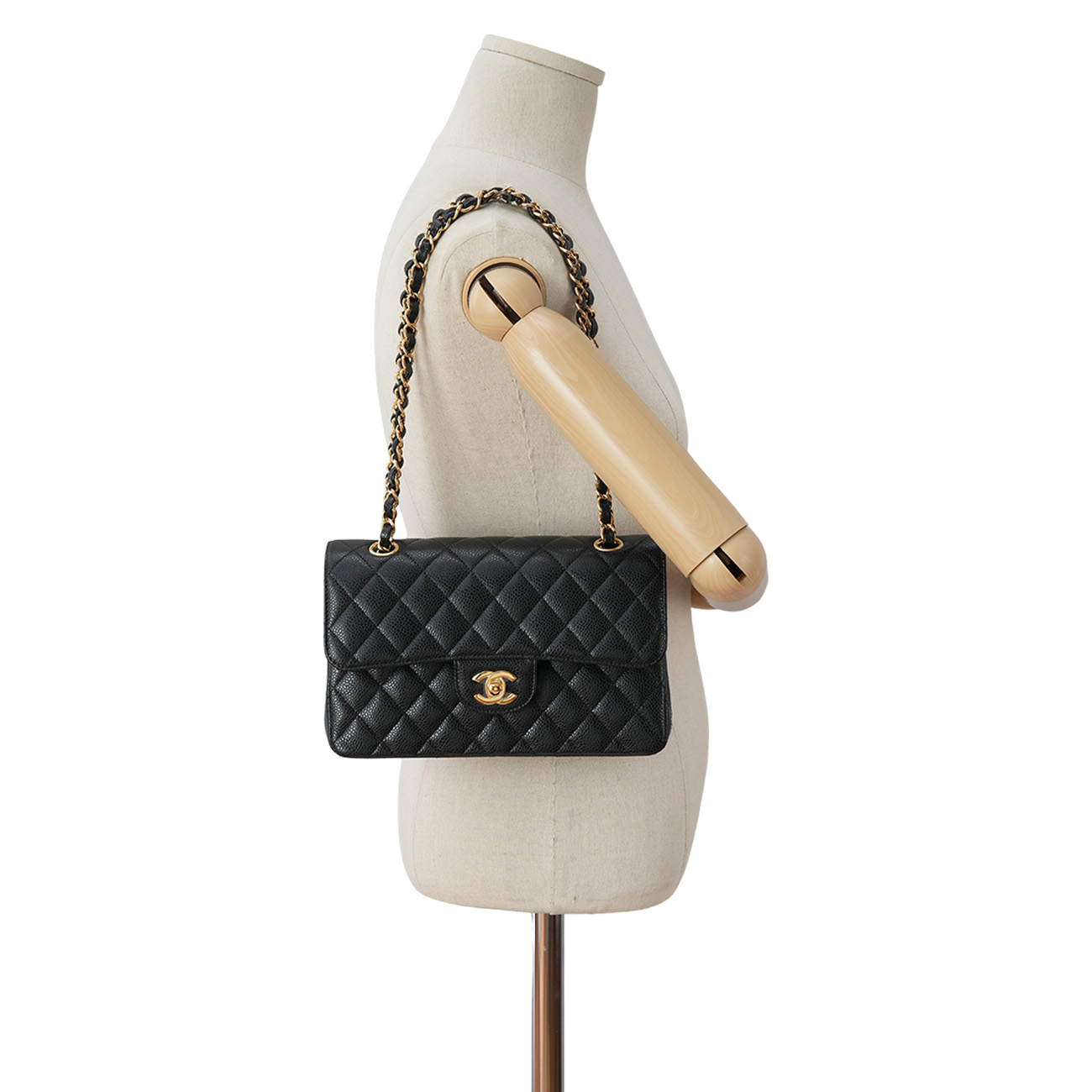 CHANEL(USED)샤넬 캐비어 클래식 스몰 금장