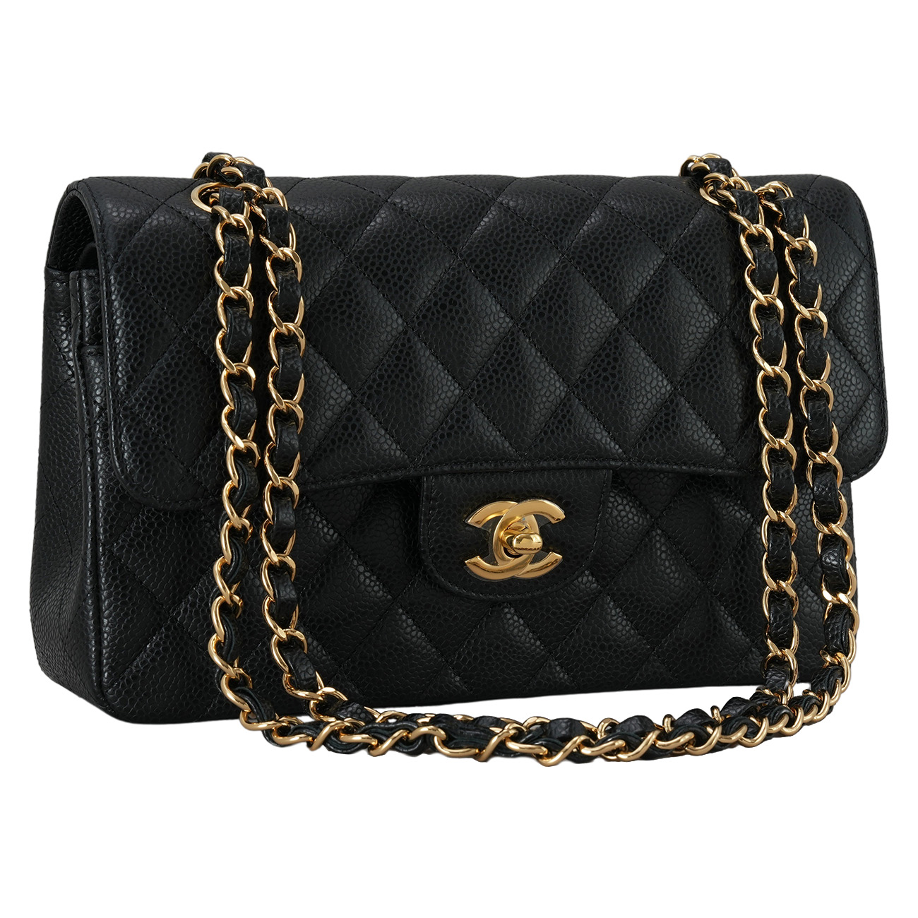 CHANEL(USED)샤넬 캐비어 클래식 스몰 금장