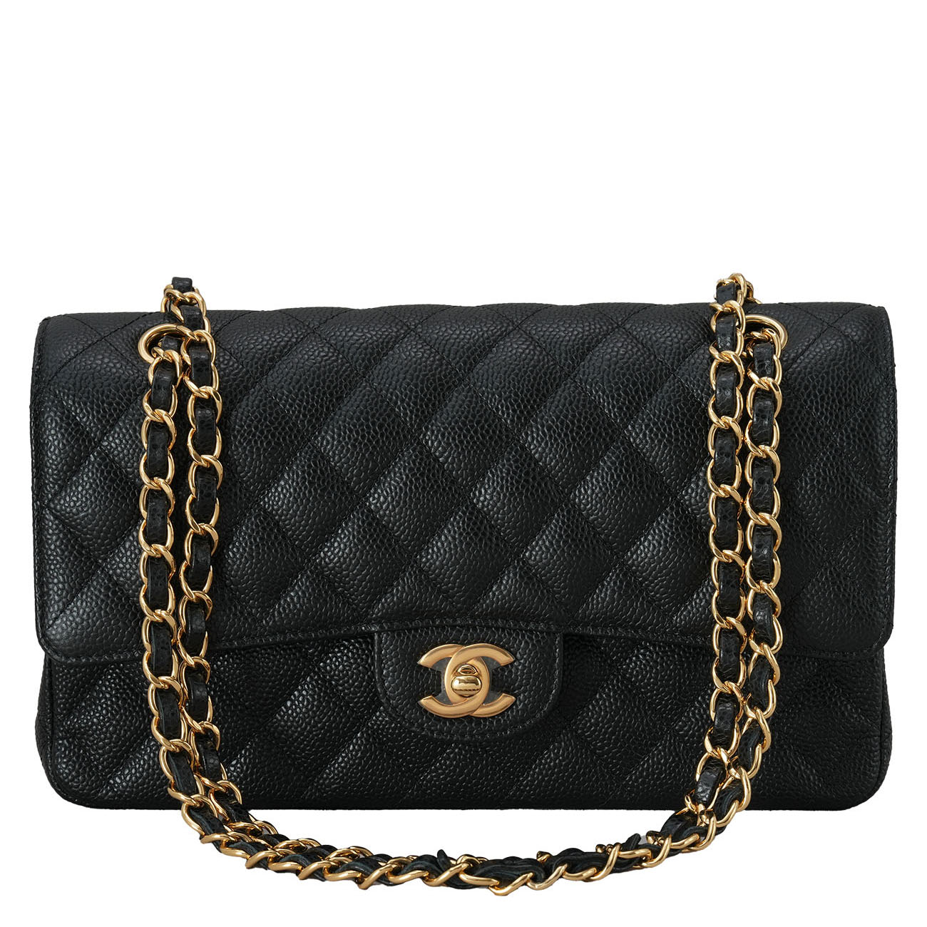 CHANEL(USED)샤넬 A01112 캐비어 클래식 미듐 플랩백