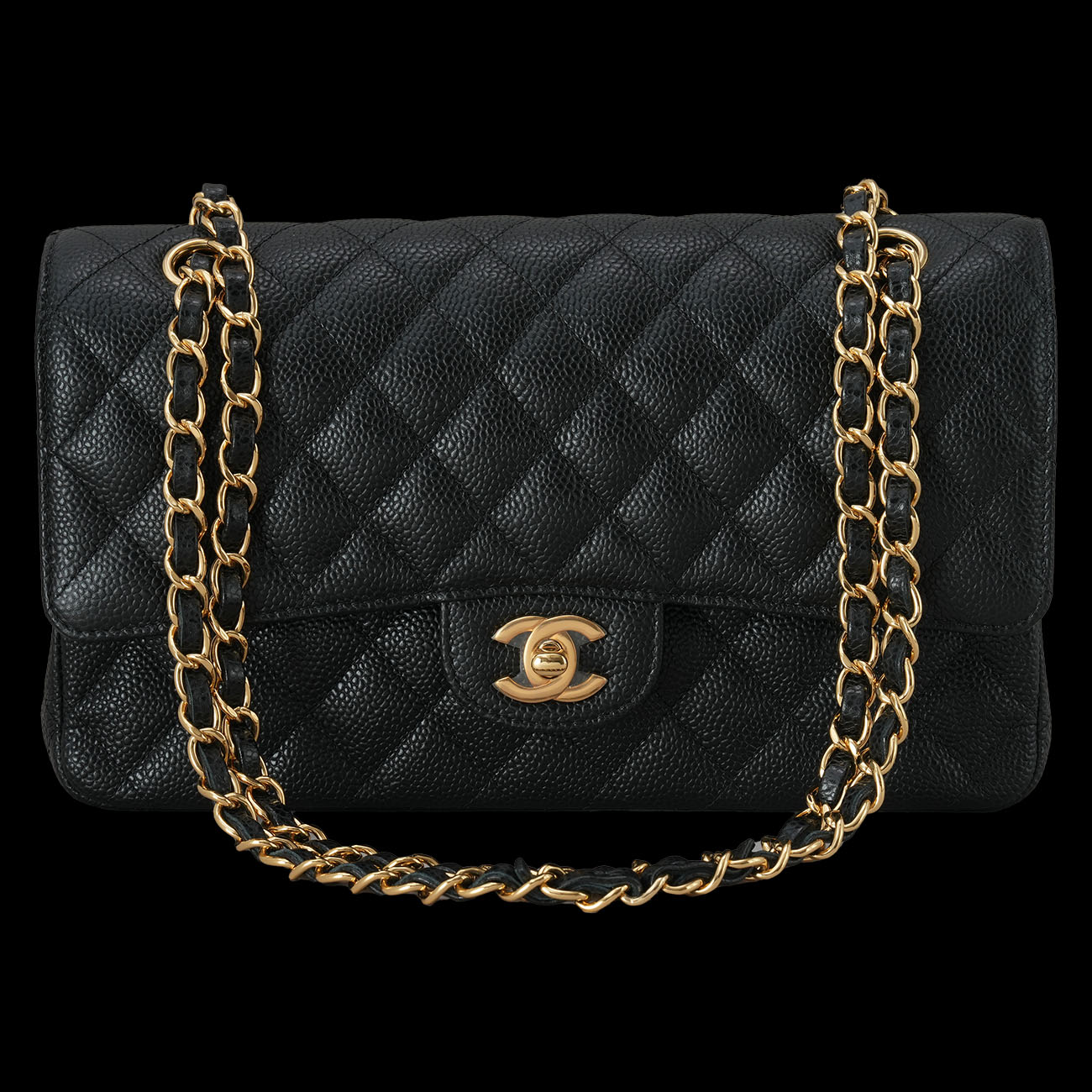 CHANEL(USED)샤넬 A01112 캐비어 클래식 미듐 플랩백