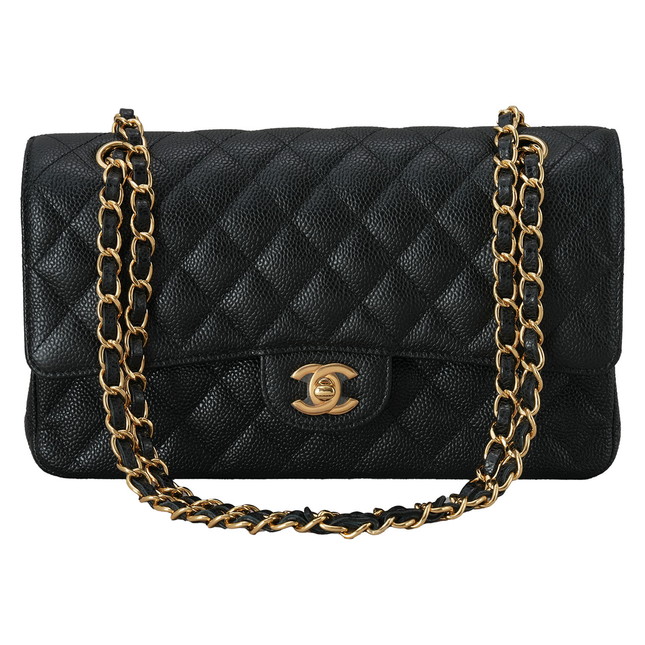 CHANEL(USED)샤넬 A01112 캐비어 클래식 미듐 플랩백