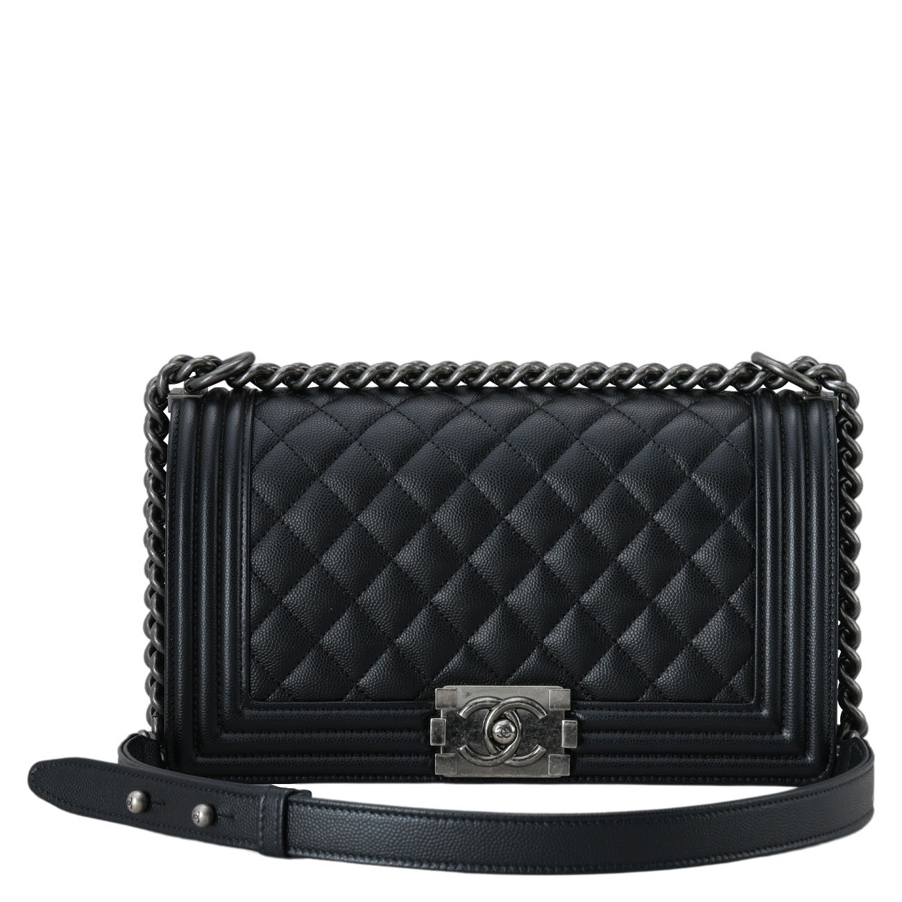 CHANEL(USED)샤넬 A67086 캐비어 보이샤넬 미듐 플랩백