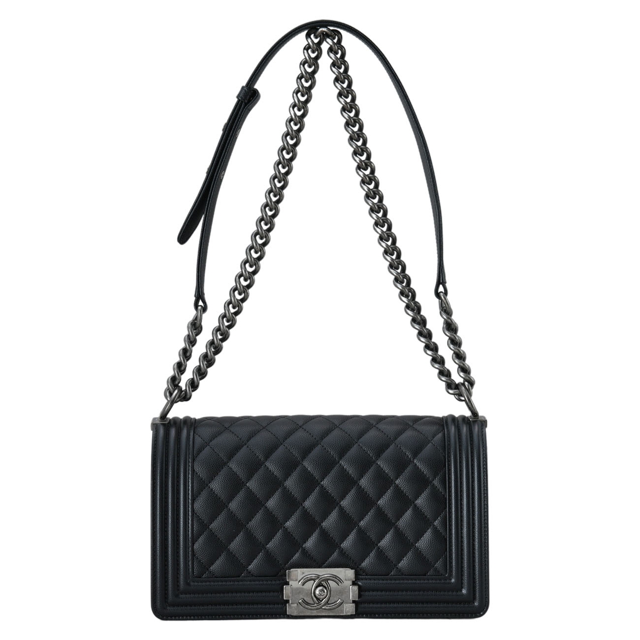CHANEL(USED)샤넬 A67086 캐비어 보이샤넬 미듐 플랩백