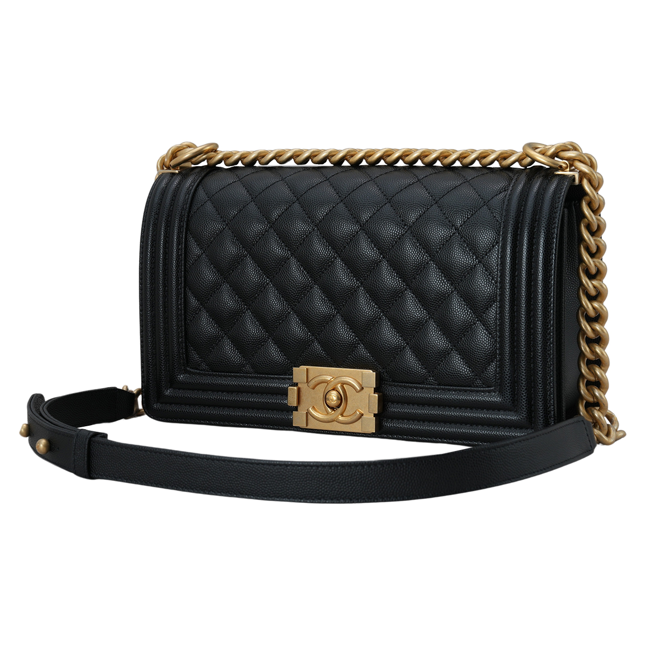 CHANEL(USED)샤넬 A67086 캐비어 보이샤넬 미듐 플랩백