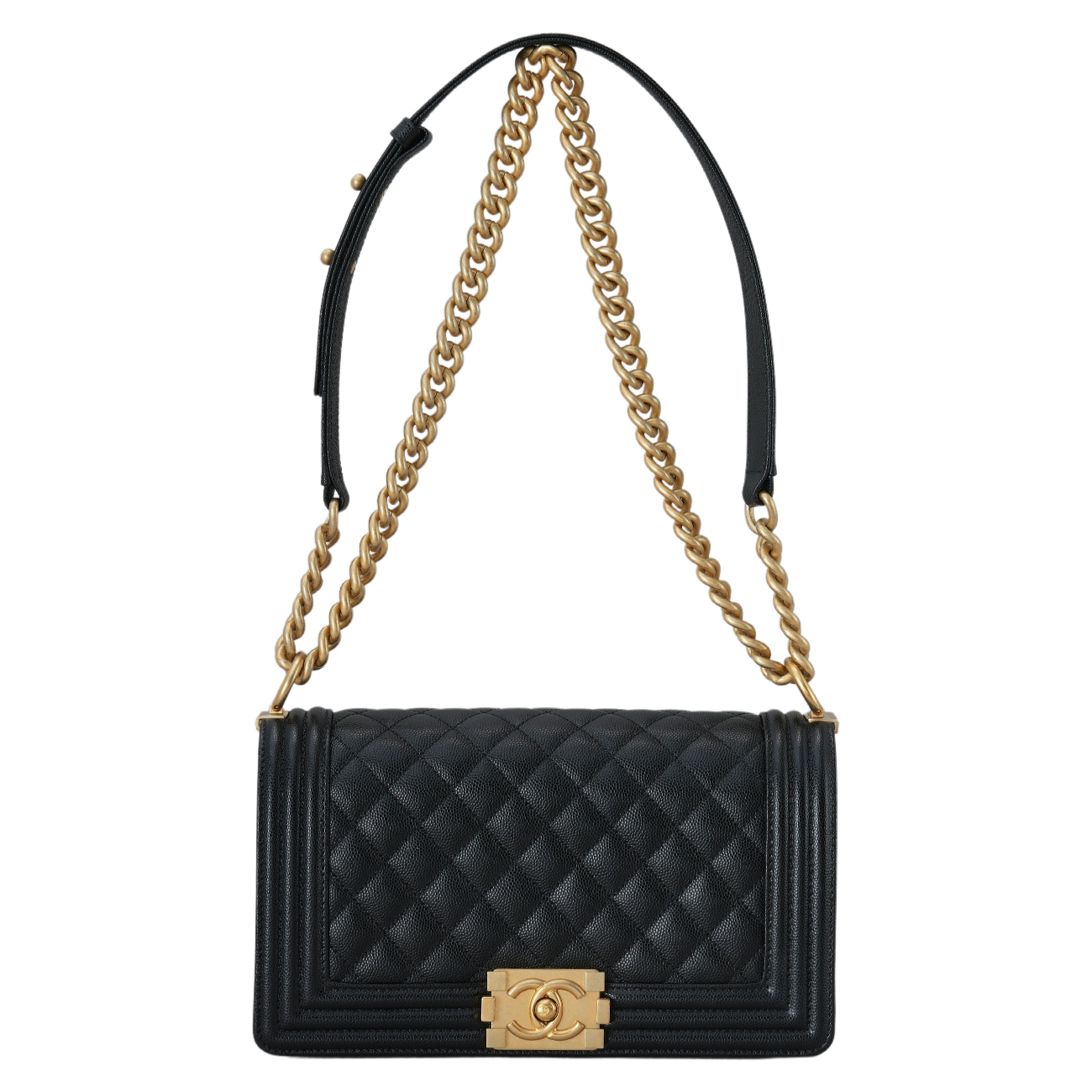 CHANEL(USED)샤넬 A67086 캐비어 보이샤넬 미듐 플랩백