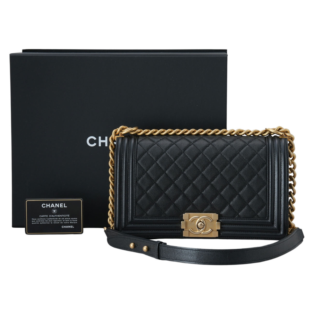 CHANEL(USED)샤넬 캐비어 보이샤넬 미듐 플랩백