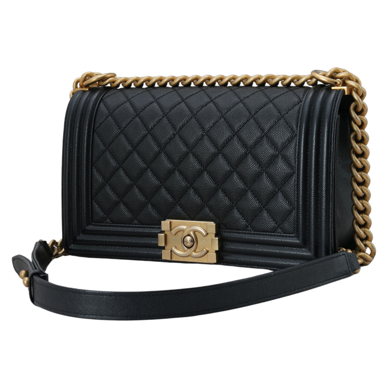 CHANEL(USED)샤넬 캐비어 보이샤넬 미듐 플랩백