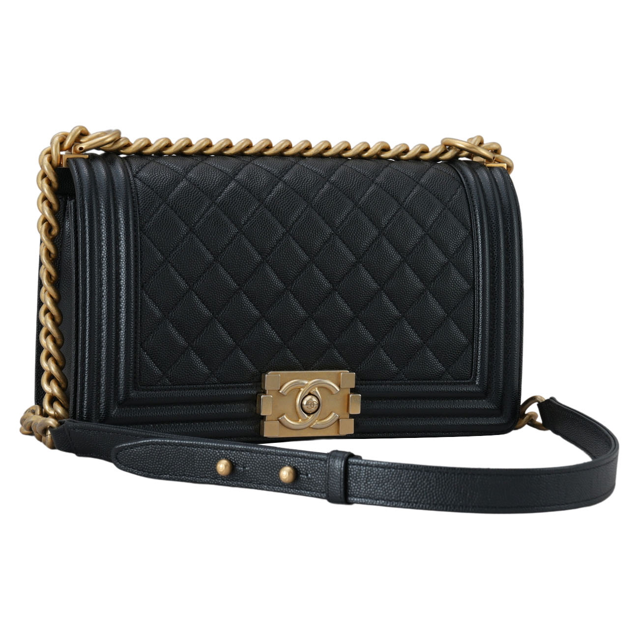 CHANEL(USED)샤넬 캐비어 보이샤넬 미듐 플랩백