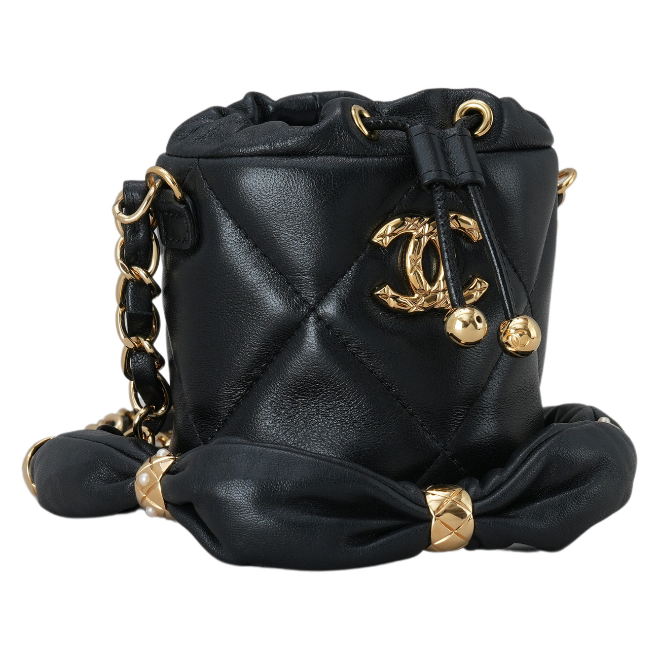CHANEL(USED)샤넬 필로우 크러쉬 드로스트링 미니 버킷백