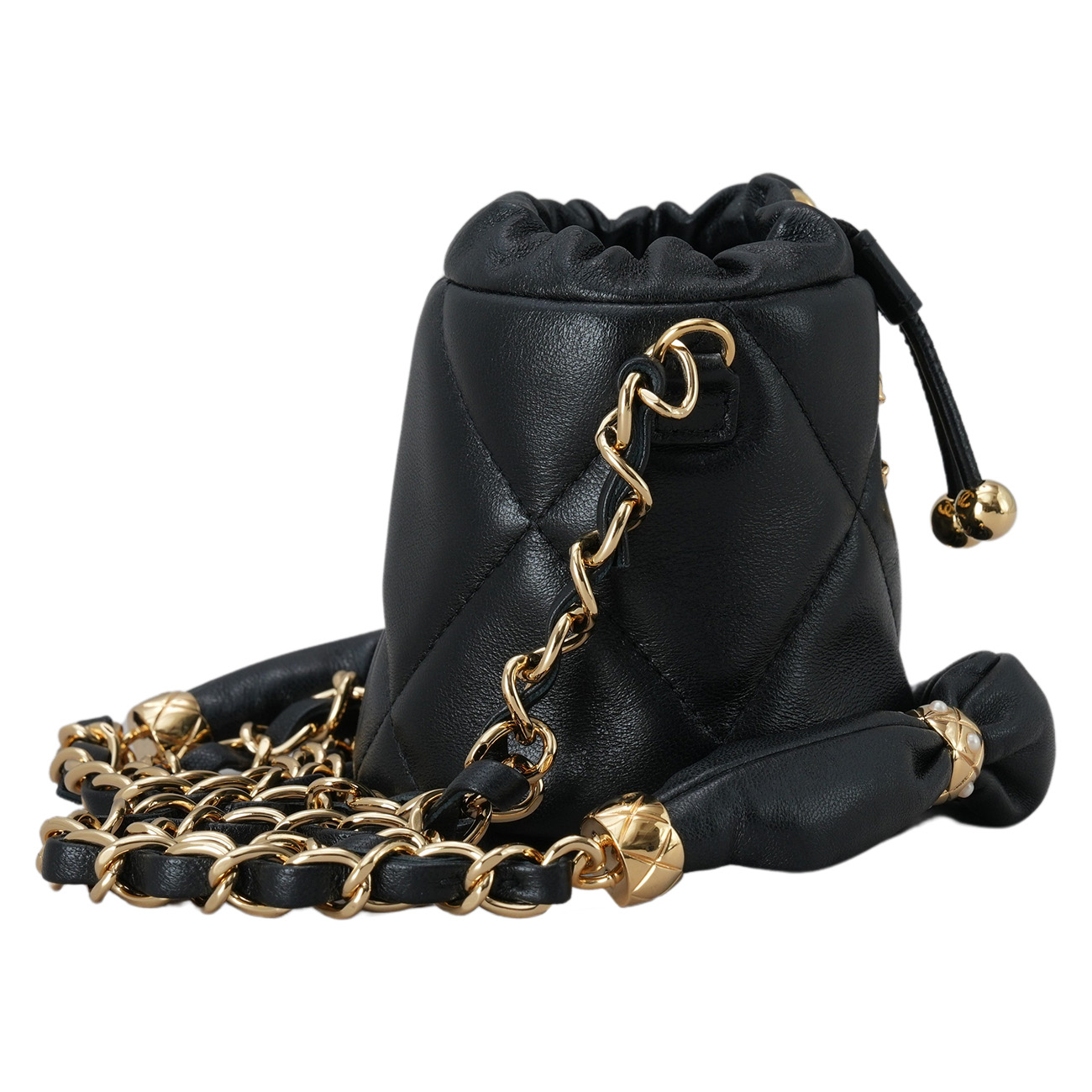 CHANEL(USED)샤넬 필로우 크러쉬 드로스트링 미니 버킷백